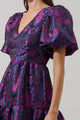 Farrah Jacquard Floral May Tiered Mini Dress