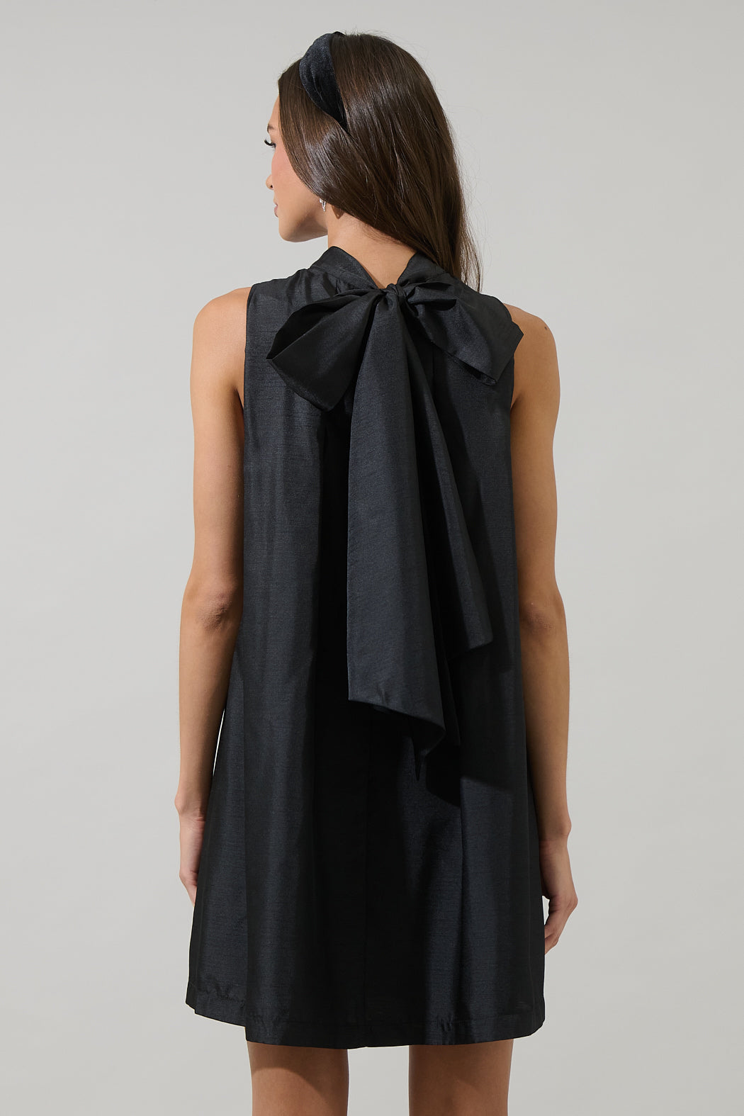 black trapeze dress Benson Mock Neck Mini NEON-FUSCHIA / L by Sugarlips low hem Trapeze Linen Dress VICTORIA In