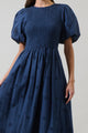 Deana Eyelet Smocked Midi Dress