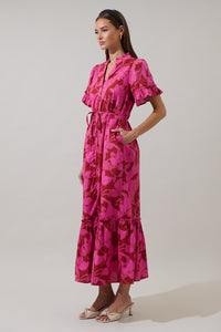 Craney Floral Alna Button Up Midi Dress