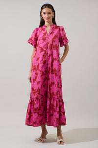 Craney Floral Alna Button Up Midi Dress