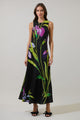 Varkey Floral Saisha Satin Midi Dress