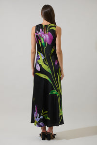 Varkey Floral Saisha Satin Midi Dress