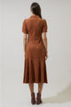 Jenicka Suede Marya Collared Midi Dress