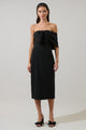 Vibiana Bow One Shoulder Midi Dress