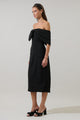 Vibiana Bow One Shoulder Midi Dress