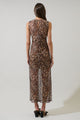 Briony Leopard Celie Mesh Maxi Dress
