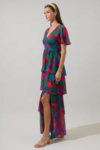 Kaeli Floral Amabel Tiered Maxi Dress