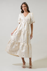Lola Jacquard Eulalia Tiered Maxi Dress