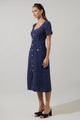 Adriella Tweed Hilaria Short Sleeve Midi Dress