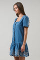 Jamie Denim Embroidered Mini Dress