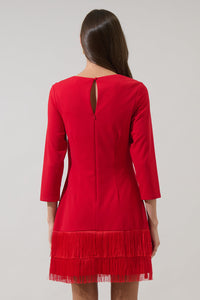 Venetia Fringe Long Sleeve Mini Dress