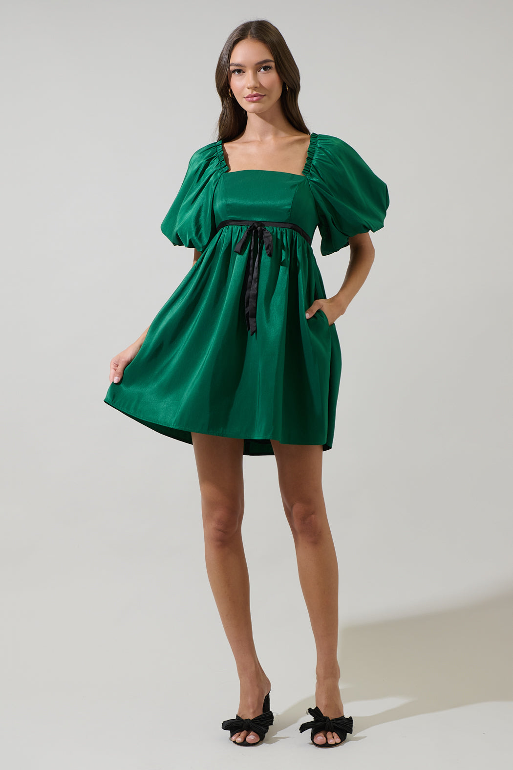 bubble sleeve mini dress NALA Priv Pink Bubble Sleeve Mini Dress