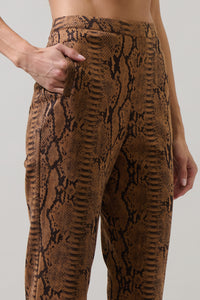 Sander Faux Suede Snake Pants
