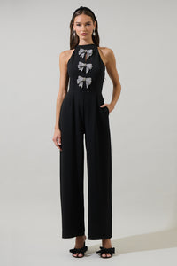 Glow Bow Halter Neck Jumpsuit