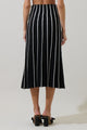 Devary Stripe Midi Knit Skirt