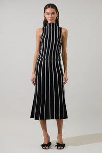 Devary Stripe Midi Knit Skirt