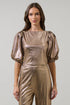 Primadonna Metallic Puff Sleeve Top