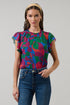 Kaeli Floral New In Town Cap Sleeve Blouse