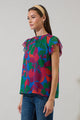 Kaeli Floral New In Town Cap Sleeve Blouse