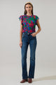 Kaeli Floral New In Town Cap Sleeve Blouse