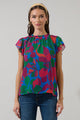 Kaeli Floral New In Town Cap Sleeve Blouse