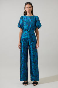 Farrah Jacquard Floral Joi Bubble Top
