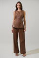 Anisa Leather Maize Sleeveless Top