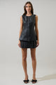 Anisa Leather Maize Sleeveless Top