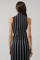 Devary Stripe Mock Neck Knit Top
