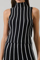 Devary Stripe Mock Neck Knit Top