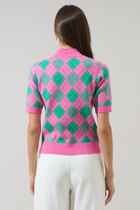 Maren Argyle Mock Neck Sweater