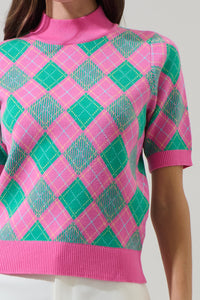Maren Argyle Mock Neck Sweater