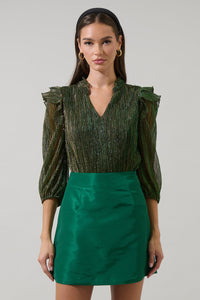 Senoviah Shiny Ruffle Blouse