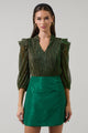 Senoviah Shiny Ruffle Blouse