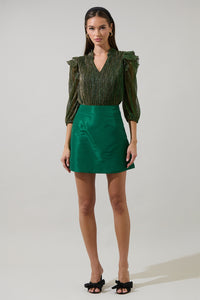 Senoviah Shiny Ruffle Blouse