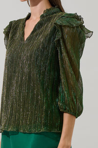 Senoviah Shiny Ruffle Blouse