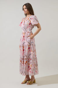 Hendry Floral Palmer Poplin Tiered Maxi Dress