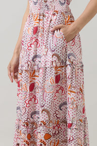 Hendry Floral Palmer Poplin Tiered Maxi Dress