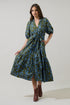 Solvay Floral Wynette Tiered Midi Dress