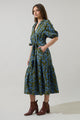 Solvay Floral Wynette Tiered Midi Dress