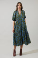 Solvay Floral Wynette Tiered Midi Dress
