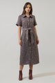Serah Tweed Button Up Midi Dress