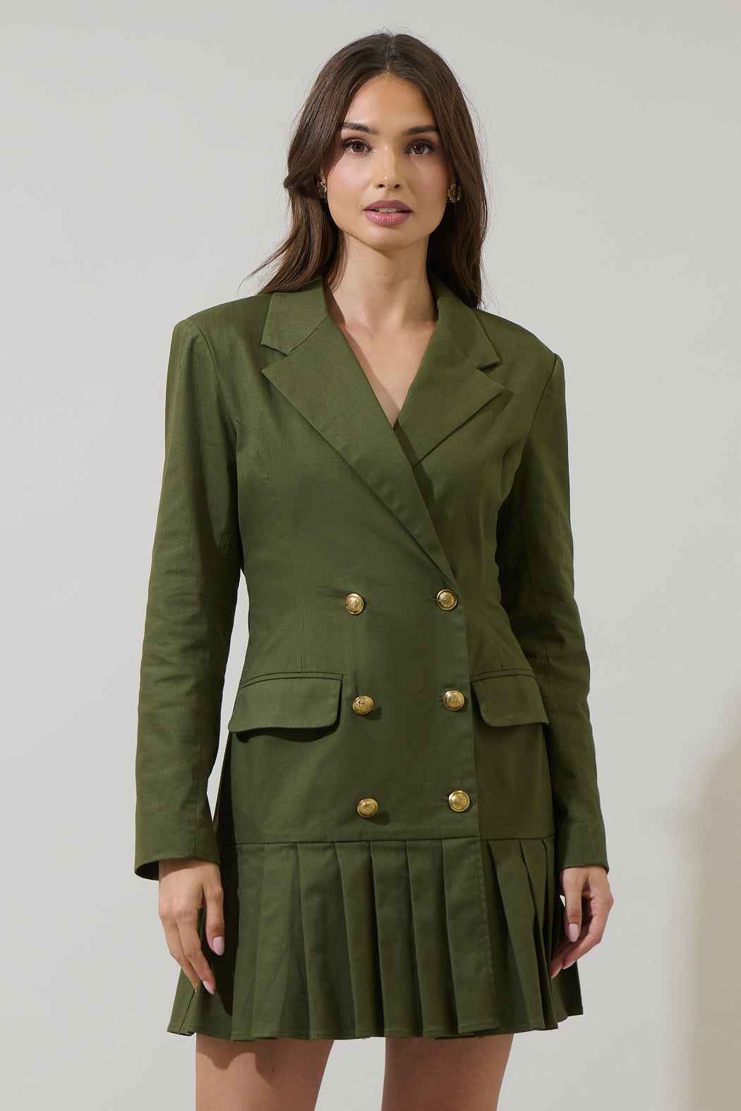 olive green blazer dress Kylie Blazer Dress- Green Muy Muy Boutique