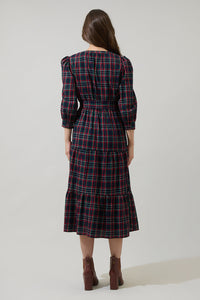 Chapman Plaid Yanis Button Up Midi Dress