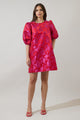 Duson Jacquard Shift Mini Dress