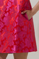 Duson Jacquard Shift Mini Dress