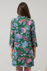 Elara Floral Ruelle Ruffle Mini Dress