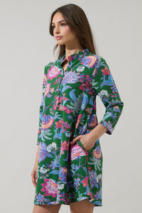 Elara Floral Ruelle Ruffle Mini Dress