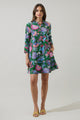 Elara Floral Ruelle Ruffle Mini Dress